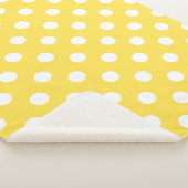 Modern Yellow Polka Dots Pattern Sherpa Deken (3/4)