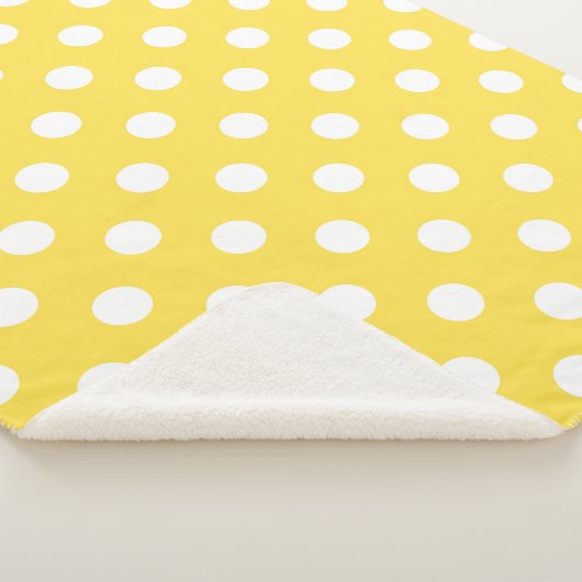 Modern Yellow Polka Dots Pattern Sherpa Deken (3/4)