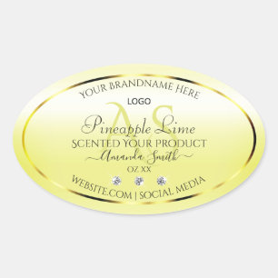 Modern Yellow Product Labels juwelen Monogram Logo