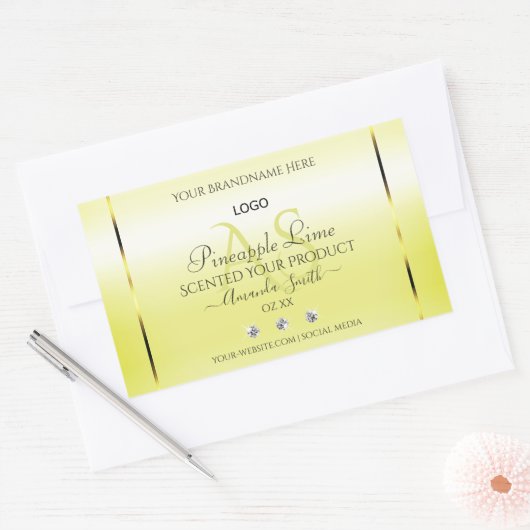Modern Yellow Product Labels juwelen Monogram Logo (Envelop)