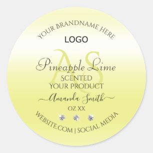 Modern Yellow Product Labels juwelen Monogram Logo