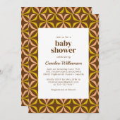 Modern Yellow Retro Bold Typography Baby shower Kaart (Voorkant / Achterkant)