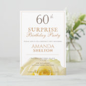 Modern Yellow Rose 60th Surprise Birthday Party Kaart (Staand voorkant)