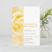 Modern Yellow Rose Bridal Champagne Breakfast Kaart (Staand voorkant)