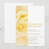 Modern Yellow Rose Bridal Champagne Breakfast Kaart (Voorkant / Achterkant)