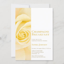 Modern Yellow Rose Bridal Champagne Breakfast Kaart