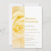 Modern Yellow Rose Bridal Shower Invitation Kaart (Voorkant)