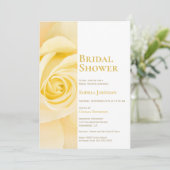 Modern Yellow Rose Bridal Shower Invitation Kaart (Staand voorkant)