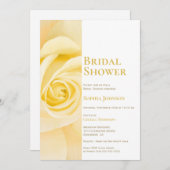 Modern Yellow Rose Bridal Shower Invitation Kaart (Voorkant / Achterkant)