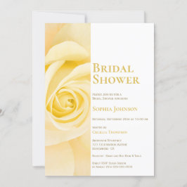 Modern Yellow Rose Bridal Shower Invitation Kaart