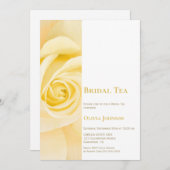 Modern Yellow Rose Bridal Tea Kaart (Voorkant / Achterkant)