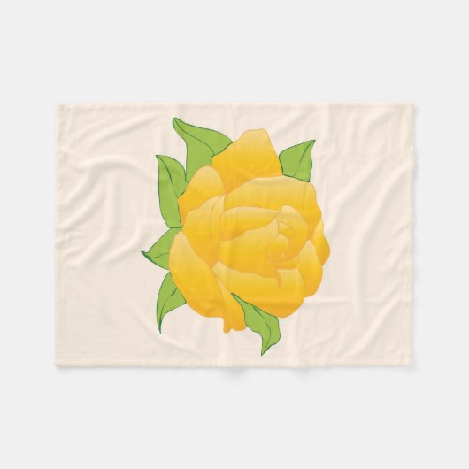 Modern Yellow Rose Fleece Deken (Voorkant (Horizontaal))