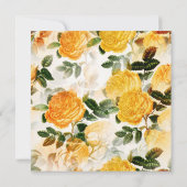 Modern Yellow Rose Floral Wedding Invitation Kaart (Achterkant)