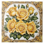 Modern Yellow Rose Mooi Collectie Tegeltje (Voorkant)