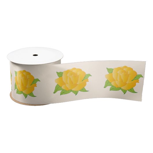 Modern Yellow Rose Satijnen Lint (Spoel)