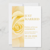 Modern Yellow Rose Wedding Aankondiging (Voorkant)