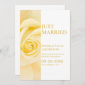 Modern Yellow Rose Wedding Aankondiging (Voorkant / Achterkant)