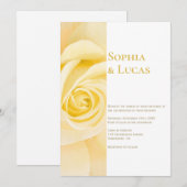 Modern Yellow Rose Wedding Kaart (Voorkant / Achterkant)