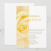 Modern Yellow Rose Wedding Kaart (Voorkant / Achterkant)