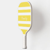 Modern Yellow Script Name Pickleball Paddle (Links)