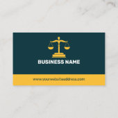 Modern Yellow Stripe Navy Blue Lawyer Attorney Visitekaartje (Achterkant)