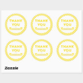 Modern Yellow Stripes Baby shower dank u Ronde Sticker (Vel)