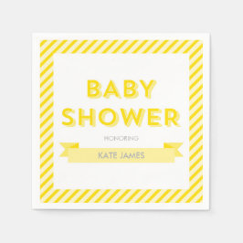 Modern Yellow Stripes Baby shower Servet
