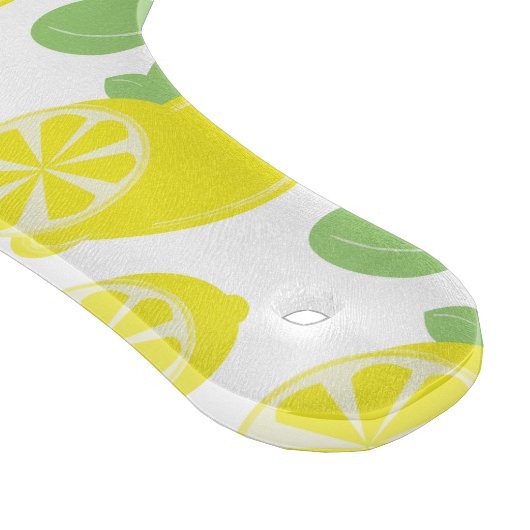 Modern Yellow Summer Fun Lemon Slices Green Snijplank (Hoek)