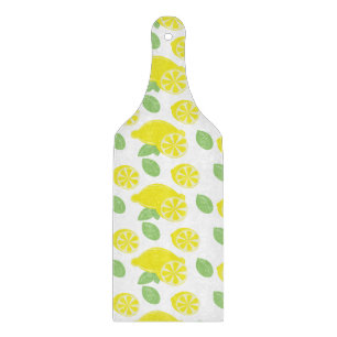 Modern Yellow Summer Fun Lemon Slices Green Snijplank