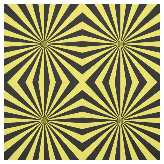 Modern Yellow Sun Ray Pattern Stof (Swatch)