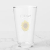 Modern Yellow Sunflower Bloom Glas (Achterkant)