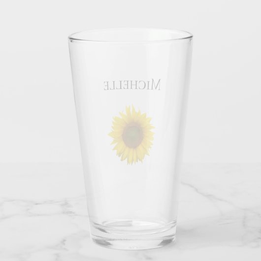 Modern Yellow Sunflower Bloom Glas (Achterkant)