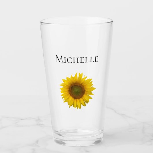 Modern Yellow Sunflower Bloom Glas (Voorkant)