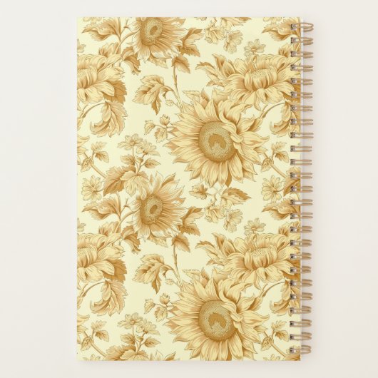 Modern Yellow Sunflower Floral Planner (Achterkant)