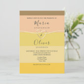 Modern Yellow Terracotta Wedding Invitation Kaart (Staand voorkant)