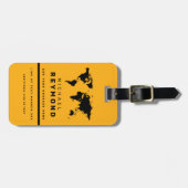 Modern Yellow Travel Bag Label met aangepaste naam Bagagelabel (Voorkant horizontaal)