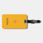 Modern Yellow Travel Bag Label met aangepaste naam Bagagelabel (Achterkant horizontaal)