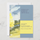 Modern Yellow Tree Landscape destination Wedding Kaart (Achterkant)