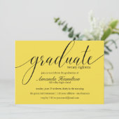 Modern Yellow typografie Afstuderen Kaart (Staand voorkant)