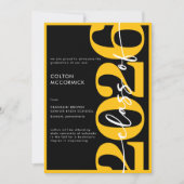 Modern Yellow Typography Graduation Announcement Kaart (Voorkant)