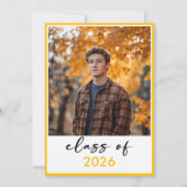 Modern Yellow Typography Graduation Announcement Kaart (Achterkant)