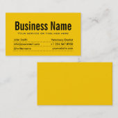 Modern Yellow Veterinary Dentist Visitekaartje (Voorkant / Achterkant)