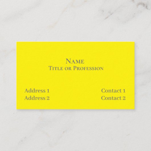 Modern Yellow Visitekaartje (Achterkant)