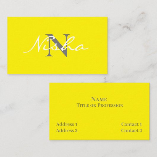 Modern Yellow Visitekaartje (Voorkant / Achterkant)