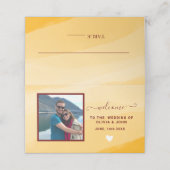 Modern Yellow Waterverf foto bruiloft gevouwen Plaatskaartje (Buitenkant ongevouwen)