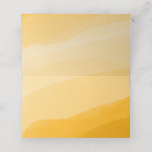 Modern Yellow Waterverf foto bruiloft gevouwen Plaatskaartje (Binnenkant ongevouwen)