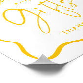 Modern Yellow Wavy Afstuderen Kaarten en geschenke Poster (Hoek)