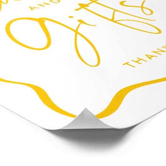 Modern Yellow Wavy Afstuderen Kaarten en geschenke Poster (Hoek)