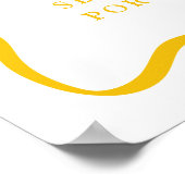 Modern Yellow Wavy Lijst bruiloft welkom Poster (Hoek)