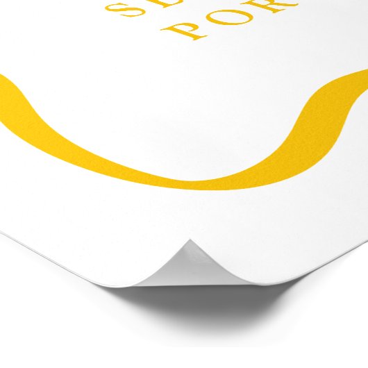 Modern Yellow Wavy Lijst bruiloft welkom Poster (Hoek)